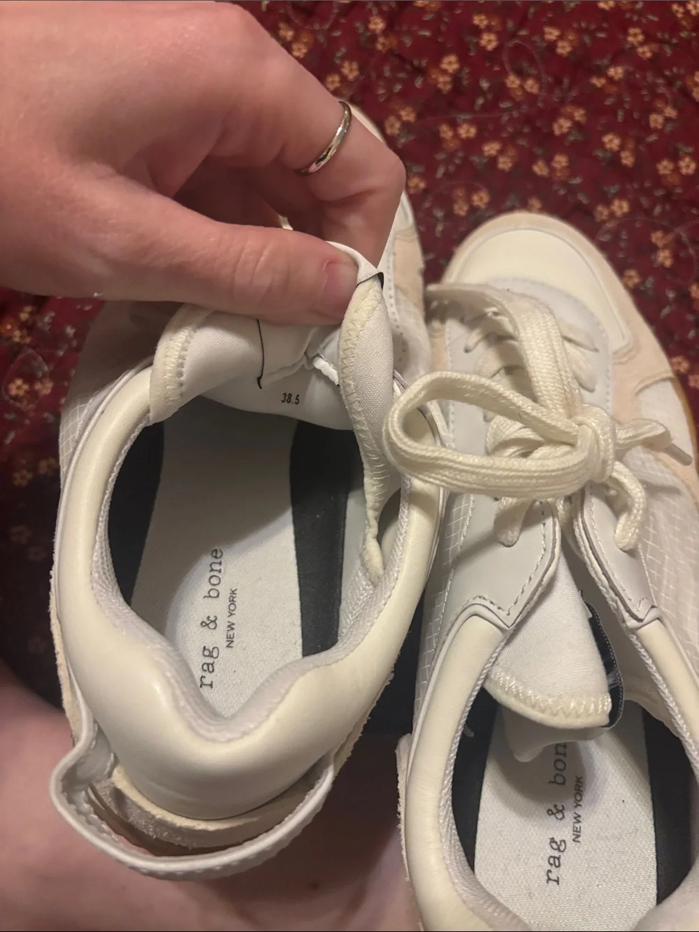 rag & bone White and Gum Low-Top Sneakers